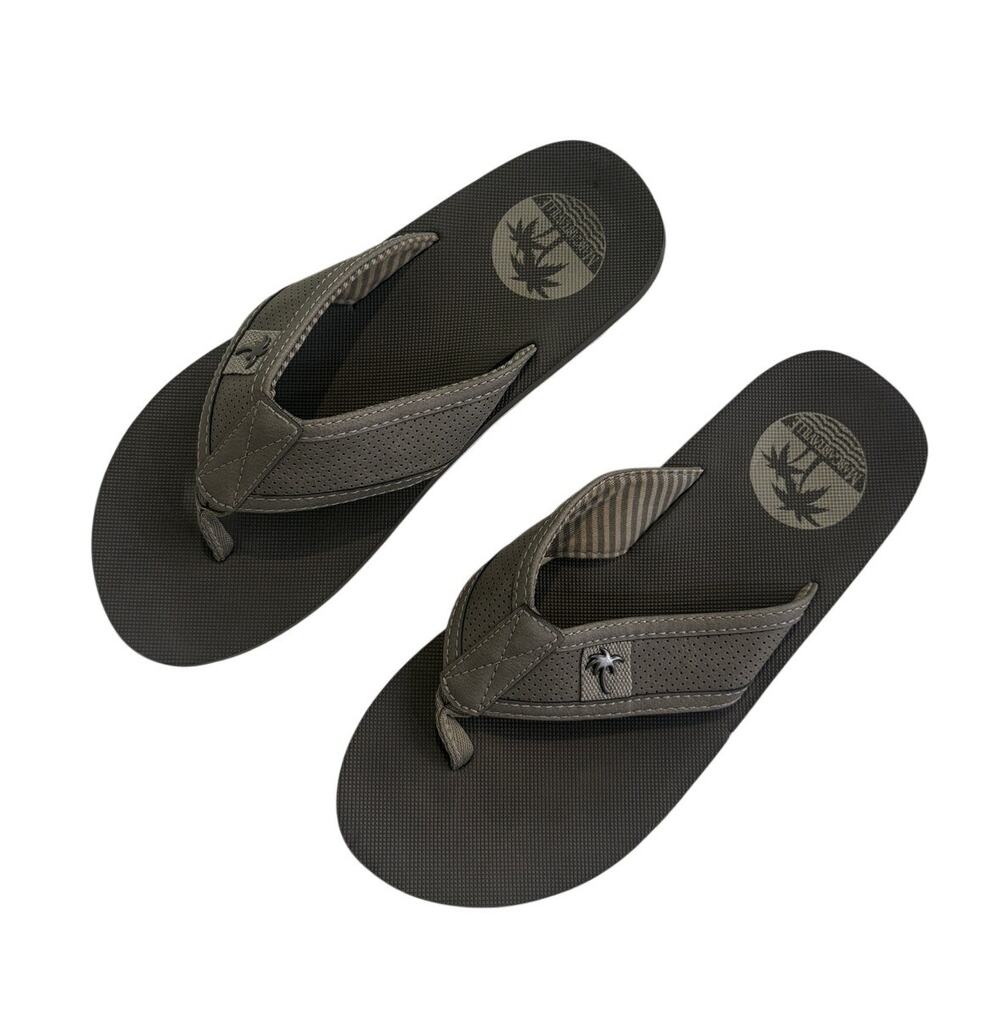 Margaritaville Palm Tree Flip Flops Toe Post Sandals Gray White Mens 8 Beach
